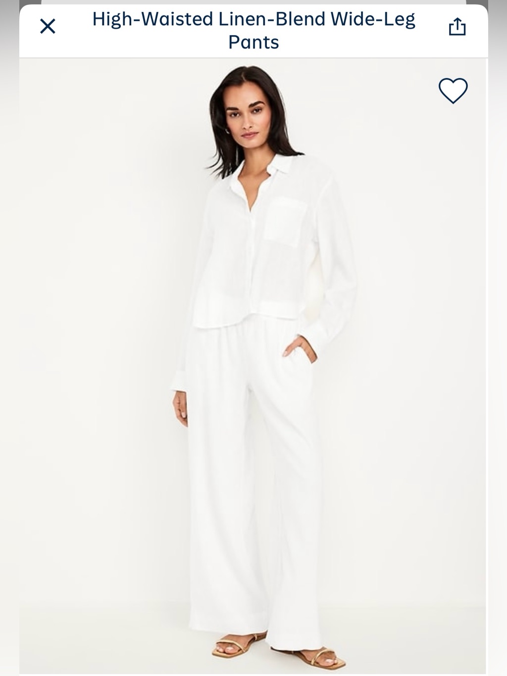 Old Navy White High-Waisted Wide-Leg Pants